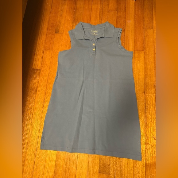 L.L. Bean Shirt Dress Women's M Light blue 98% Cotton Sleeveless Collared (b3 - Picture 1 of 10